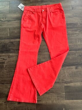 NWT Red/Orange Flare Jeans